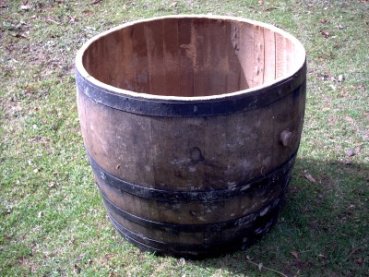 Holzfass 410 Liter, Pflanzkübel 2/3 500 Liter